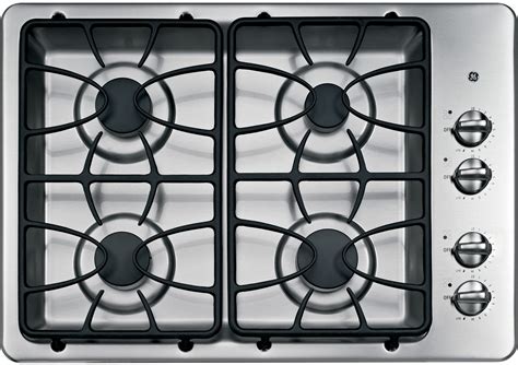 4 burner gas stove top view